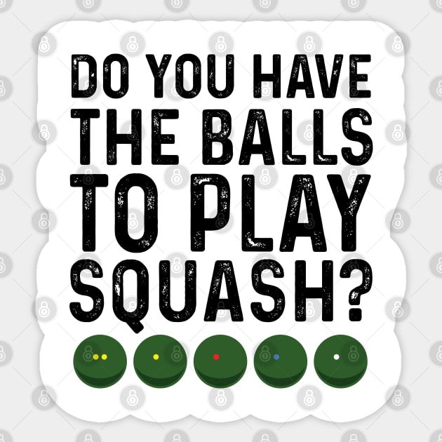 Funny Balls to Play Squash Sticker by atomguy